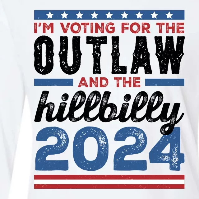 Im Voting For The Outlaw And The Hillbilly 2024 Vintage Election Womens Cotton Relaxed Long Sleeve T-Shirt