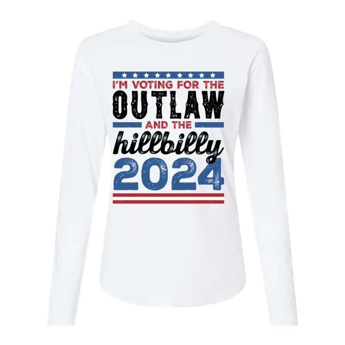 Im Voting For The Outlaw And The Hillbilly 2024 Vintage Election Womens Cotton Relaxed Long Sleeve T-Shirt