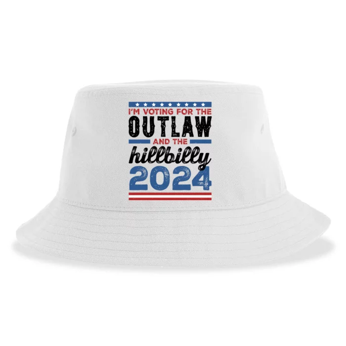 Im Voting For The Outlaw And The Hillbilly 2024 Vintage Election Sustainable Bucket Hat