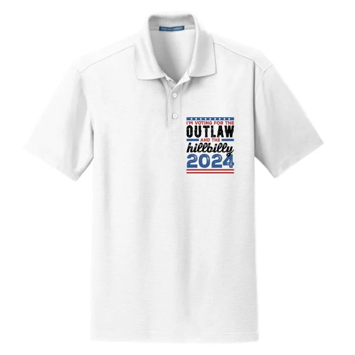 Im Voting For The Outlaw And The Hillbilly 2024 Vintage Election Dry Zone Grid Performance Polo