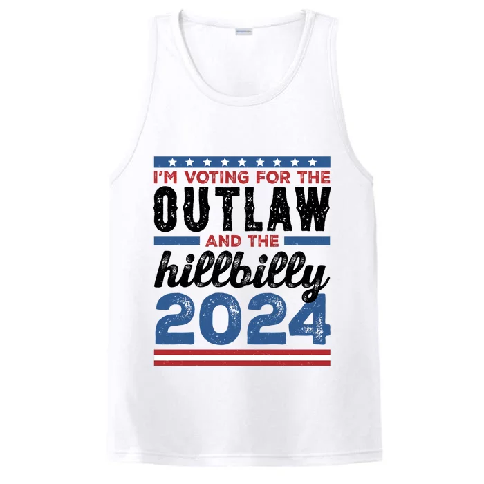 Im Voting For The Outlaw And The Hillbilly 2024 Vintage Election Performance Tank