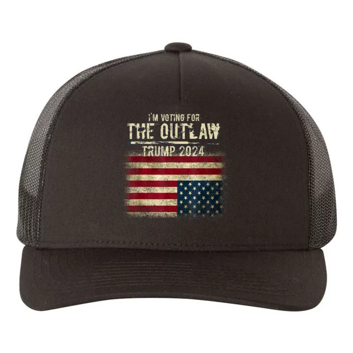 IM Voting For The Outlaw Trump 2024 Upsidedown Flag Yupoong Adult 5-Panel Trucker Hat