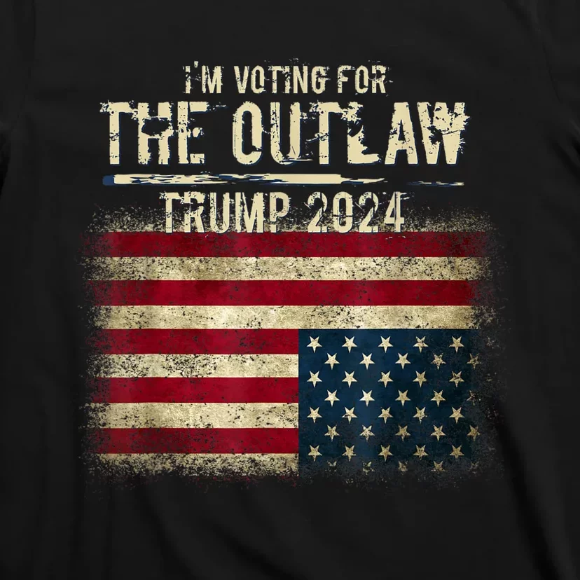 IM Voting For The Outlaw Trump 2024 Upsidedown Flag T-Shirt