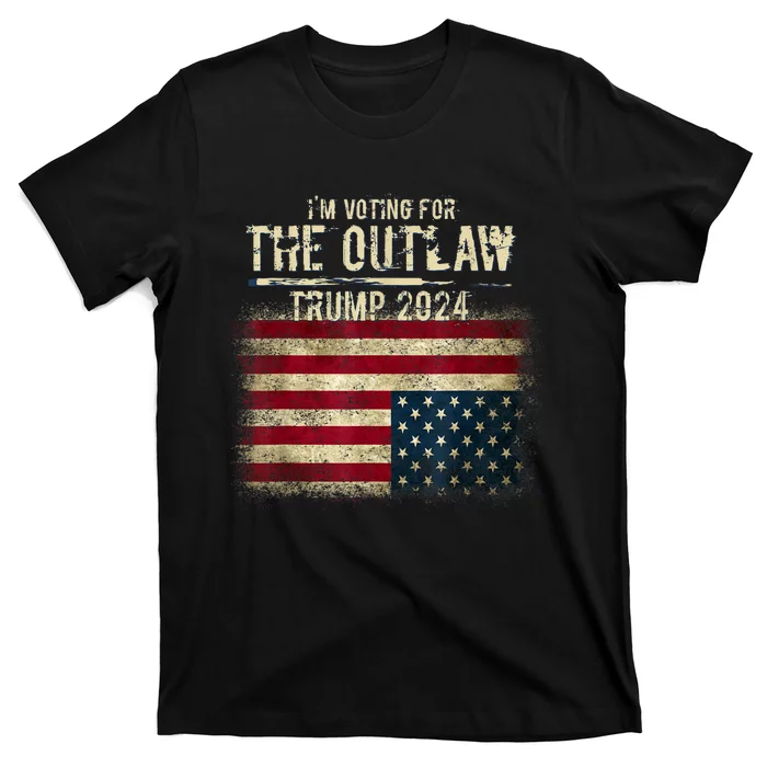 IM Voting For The Outlaw Trump 2024 Upsidedown Flag T-Shirt