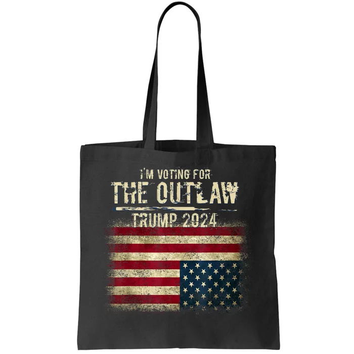 IM Voting For The Outlaw Trump 2024 Upsidedown Flag Tote Bag