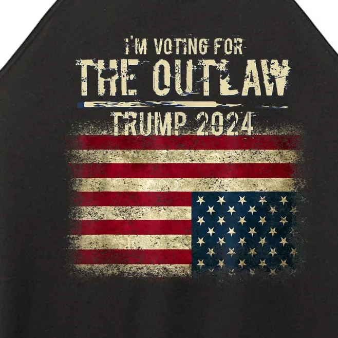 IM Voting For The Outlaw Trump 2024 Upsidedown Flag Women’s Perfect Tri Rocker Tank