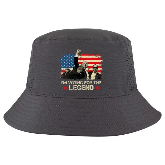 IM Voting For The Legend Trump American Flag Pennsylvania Cool Comfort Performance Bucket Hat