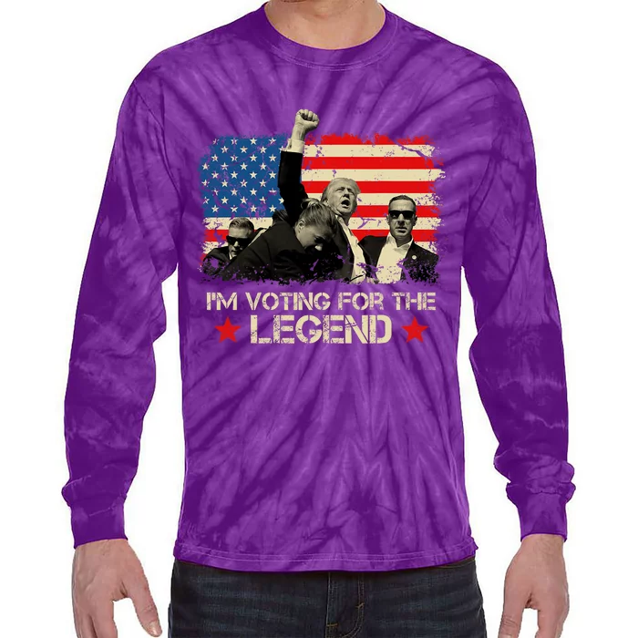 IM Voting For The Legend Trump American Flag Pennsylvania Tie-Dye Long Sleeve Shirt