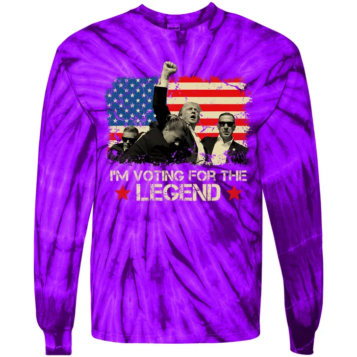 IM Voting For The Legend Trump American Flag Pennsylvania Tie-Dye Long Sleeve Shirt