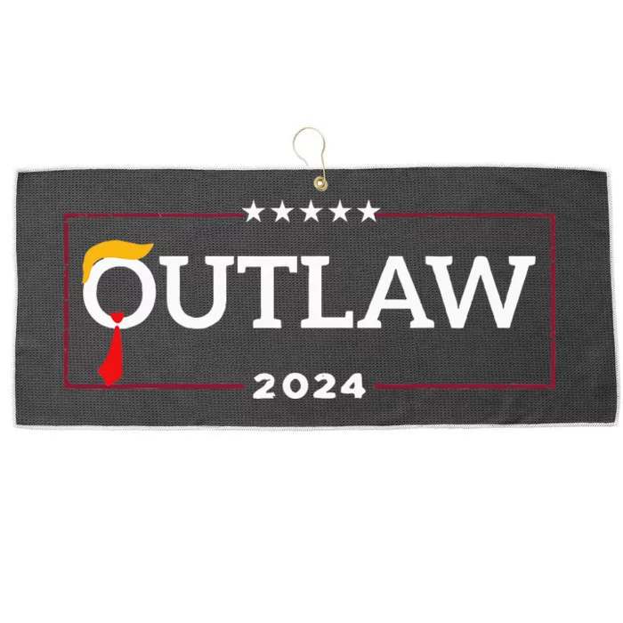 IM Voting For The Outlaw The Convicted Felon Funny Large Microfiber Waffle Golf Towel