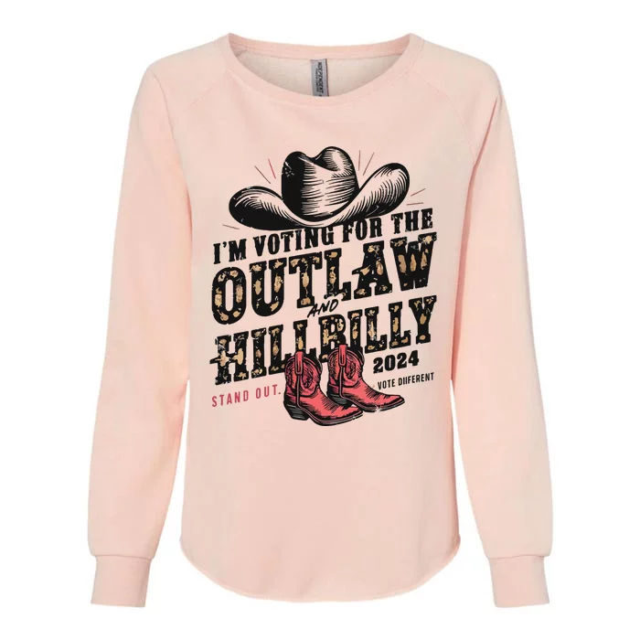 Im Voting For The Outlaw And The Hillbilly 2024 Retro Womens California Wash Sweatshirt