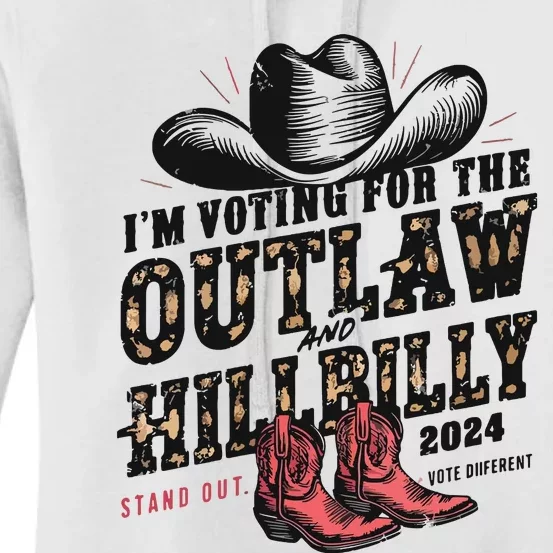 Im Voting For The Outlaw And The Hillbilly 2024 Retro Women's Pullover Hoodie