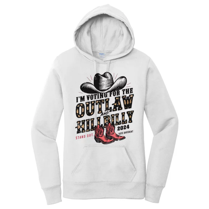 Im Voting For The Outlaw And The Hillbilly 2024 Retro Women's Pullover Hoodie