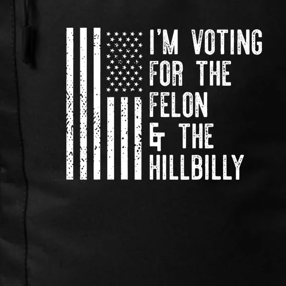 Im Voting For The Felon And The Hillbilly Meme Trump Daily Commute Backpack