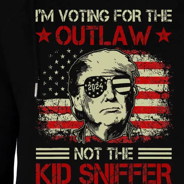 Im Voting For The Outlaw Not The Sniffer Trump 2024 Womens Funnel Neck Pullover Hood