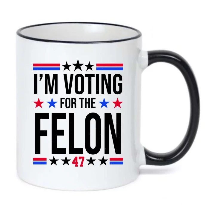 Im Voting For The Convicted Felon 47 Pro Trump Black Color Changing Mug