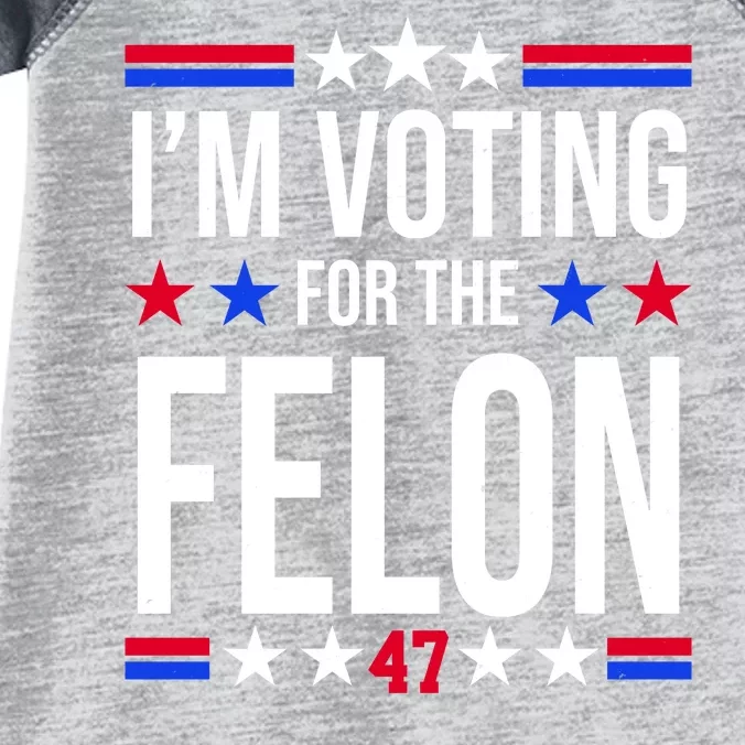 Im Voting For The Convicted Felon 47 Pro Trump Infant Baby Jersey Bodysuit