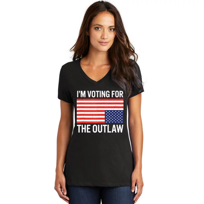 IM Voting For The Outlaw Women's V-Neck T-Shirt