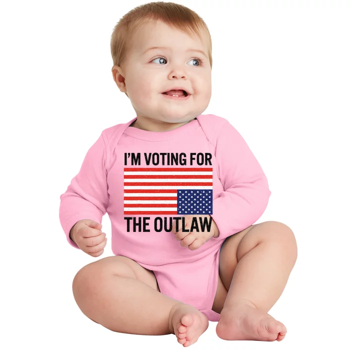 IM Voting For The Outlaw Baby Long Sleeve Bodysuit