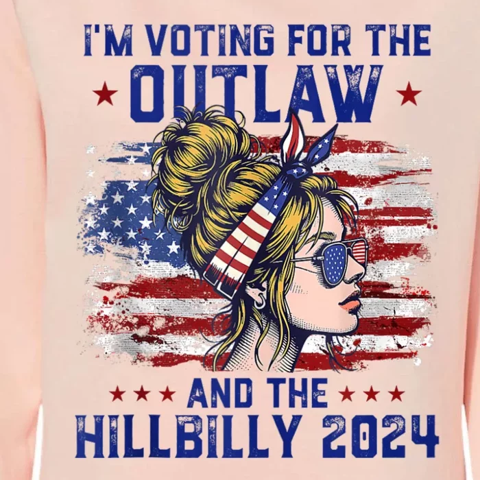 IM Voting For The Outlaw And The Hillbilly 2024 Us Flag Womens California Wash Sweatshirt