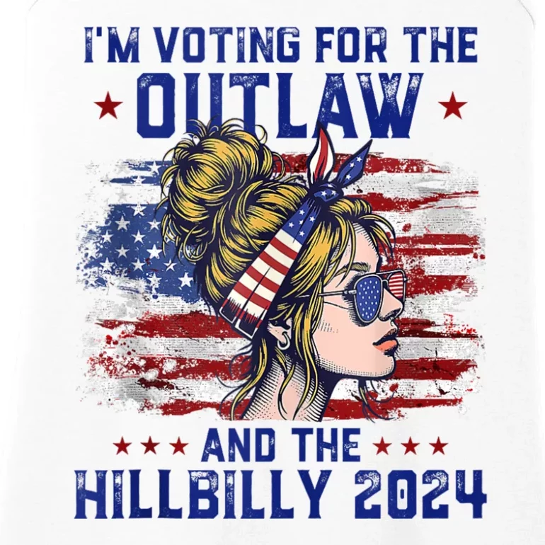 IM Voting For The Outlaw And The Hillbilly 2024 Us Flag Ladies Essential Tank