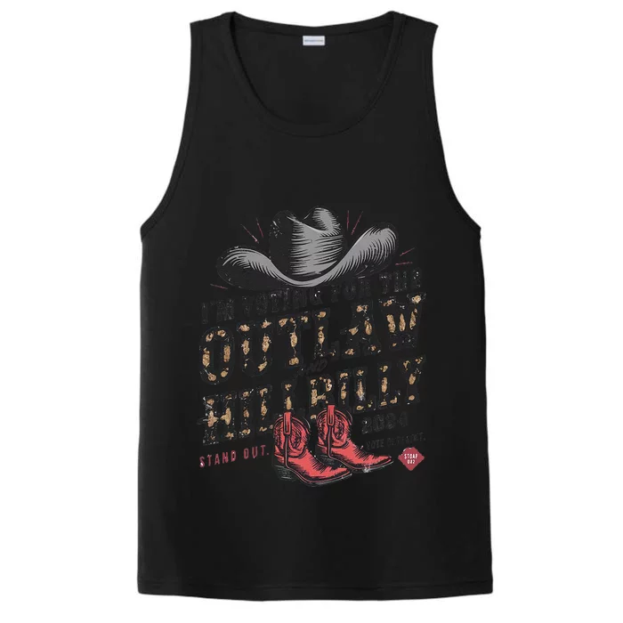 IM Voting For The Outlaw And The Hillbilly 2024 Retro Gift Performance Tank