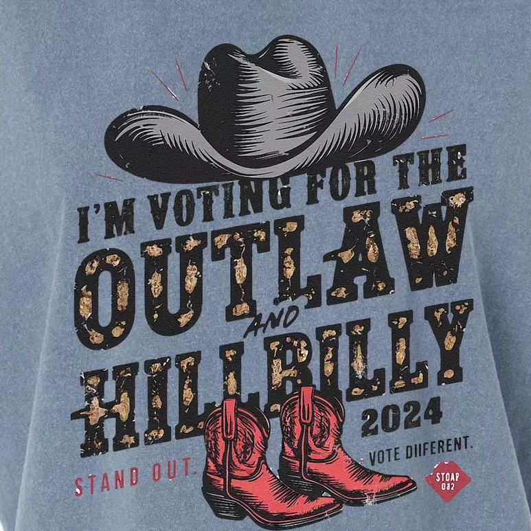 IM Voting For The Outlaw And The Hillbilly 2024 Retro Gift Garment-Dyed Women's Muscle Tee