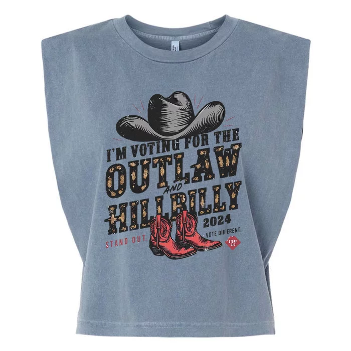 IM Voting For The Outlaw And The Hillbilly 2024 Retro Gift Garment-Dyed Women's Muscle Tee