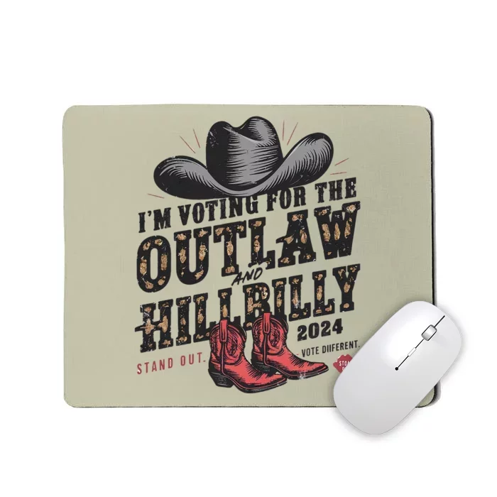 IM Voting For The Outlaw And The Hillbilly 2024 Retro Gift Mousepad