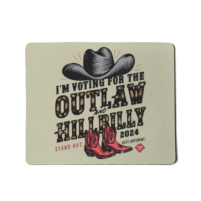 IM Voting For The Outlaw And The Hillbilly 2024 Retro Gift Mousepad