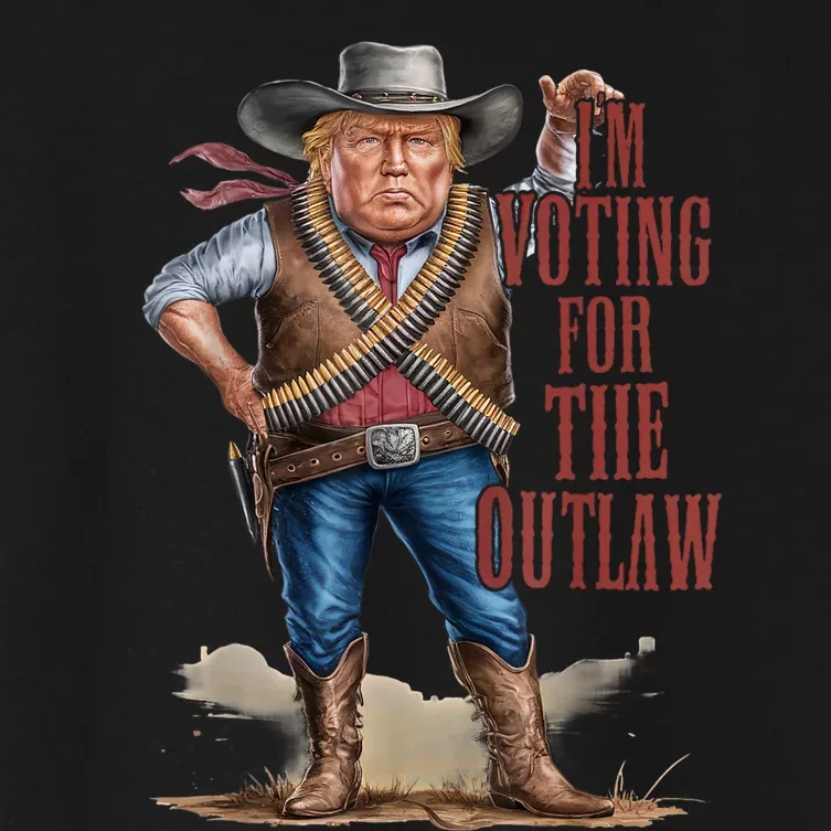 IM Voting For The Outlaw Trump 2024 Wanted For President Women's Crop Top Tee