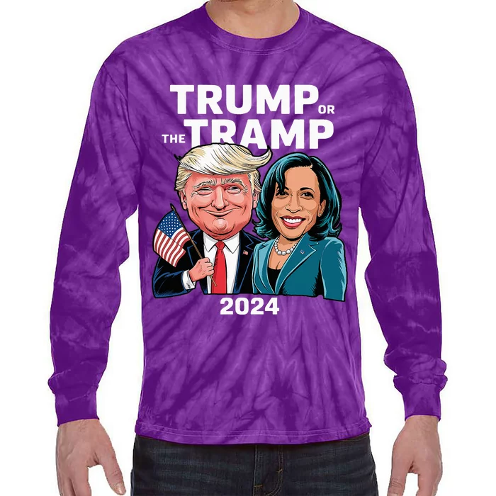 IM Voting For Trump Not The Tramp Trump Vance 2024 Tie-Dye Long Sleeve Shirt