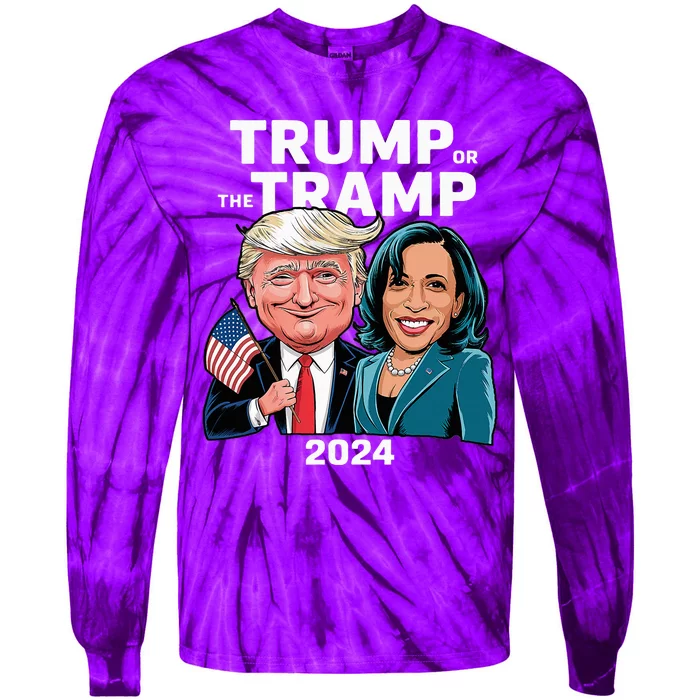 IM Voting For Trump Not The Tramp Trump Vance 2024 Tie-Dye Long Sleeve Shirt