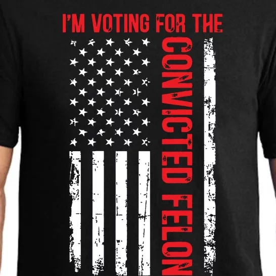 Im Voting For The Convicted Felon 2024 Usa Flag Pajama Set