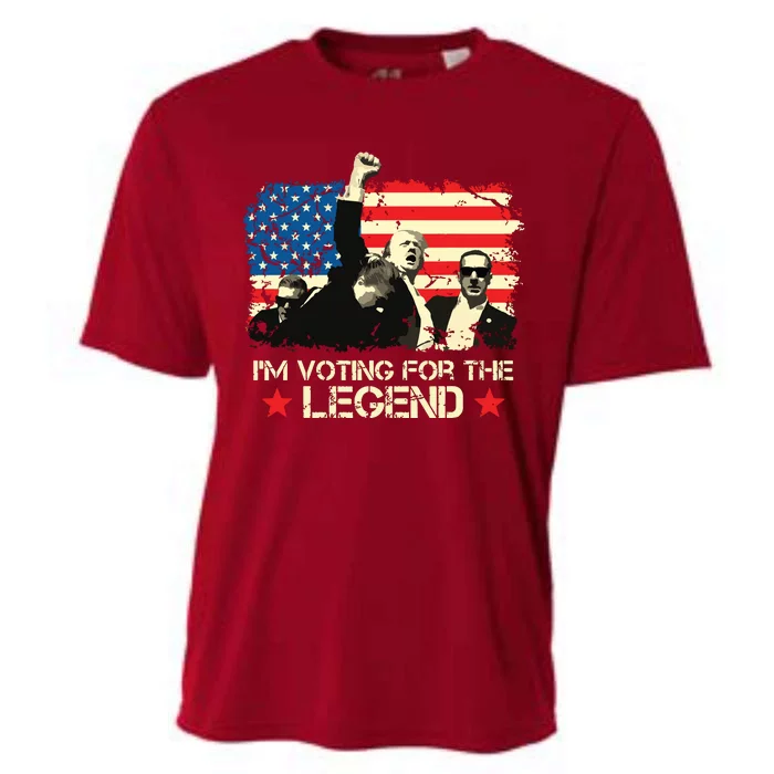 Im Voting For The Legend Trump American Flag Pennsylvania Cooling Performance Crew T-Shirt