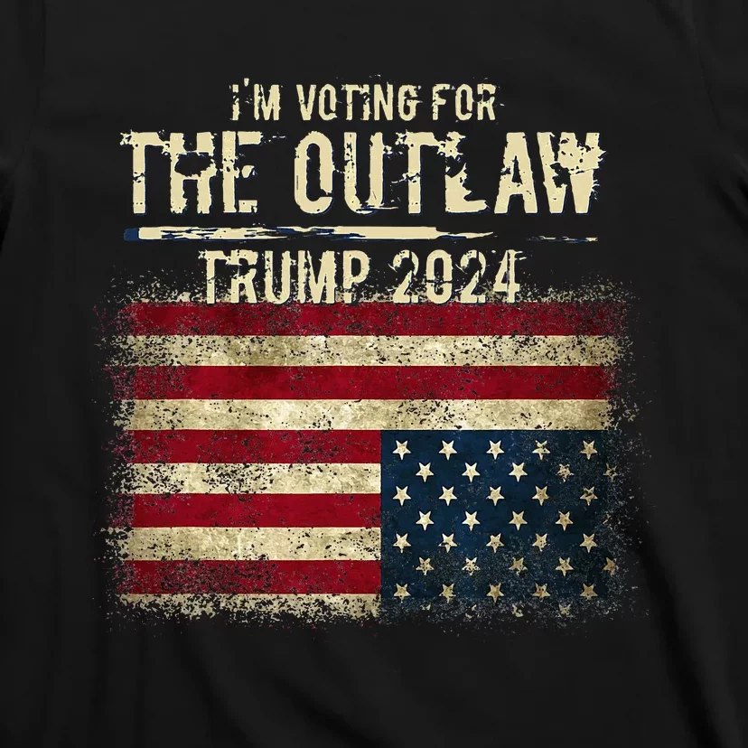 IM Voting For The Outlaw Trump 2024 Upsidedown Flag T-Shirt