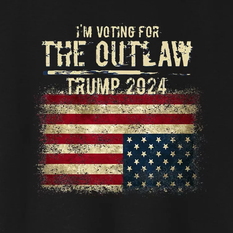 IM Voting For The Outlaw Trump 2024 Upsidedown Flag Women's Crop Top Tee