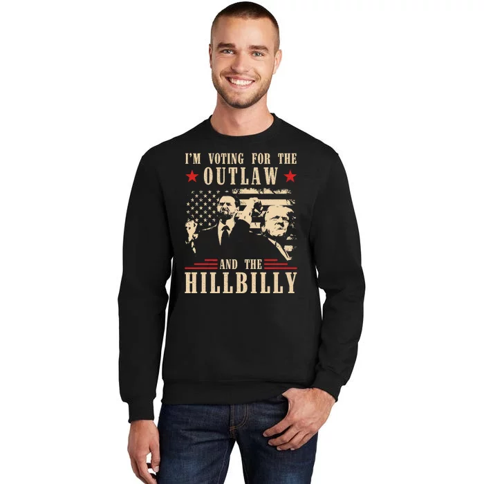 Im Voting For The Outlaw And The Hillbilly Trump Vance 2024 Usa Election Sweatshirt