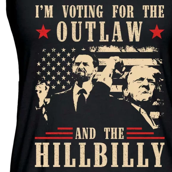 Im Voting For The Outlaw And The Hillbilly Trump Vance 2024 Usa Election Ladies Essential Flowy Tank