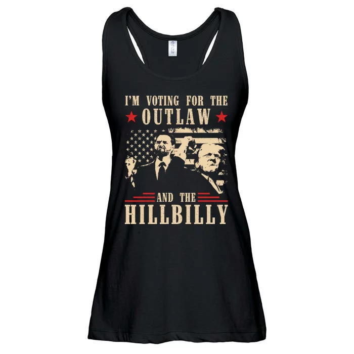 Im Voting For The Outlaw And The Hillbilly Trump Vance 2024 Usa Election Ladies Essential Flowy Tank