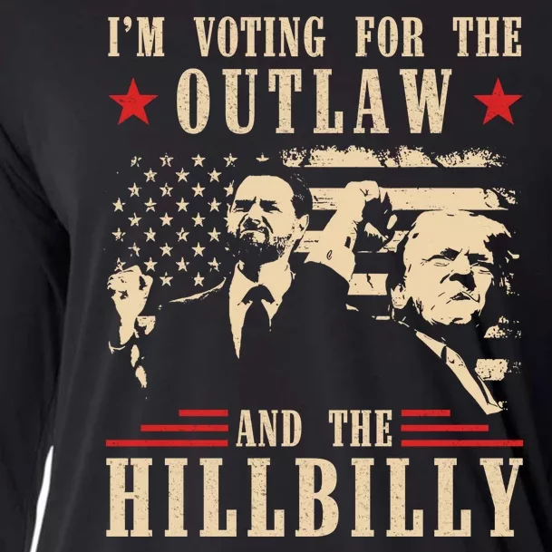 Im Voting For The Outlaw And The Hillbilly Trump Vance 2024 Usa Election Cooling Performance Long Sleeve Crew