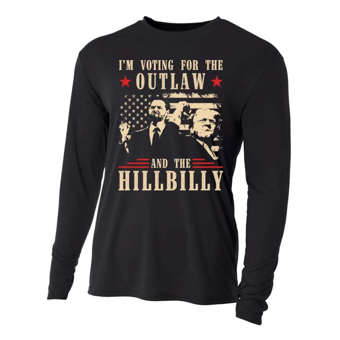 Im Voting For The Outlaw And The Hillbilly Trump Vance 2024 Usa Election Cooling Performance Long Sleeve Crew