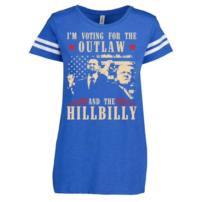 Im Voting For The Outlaw And The Hillbilly Trump Vance 2024 Usa Election Enza Ladies Jersey Football T-Shirt