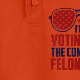 IM Voting For A Felon In 2024 Us Flag Sunglasses Dry Zone Grid Performance Polo