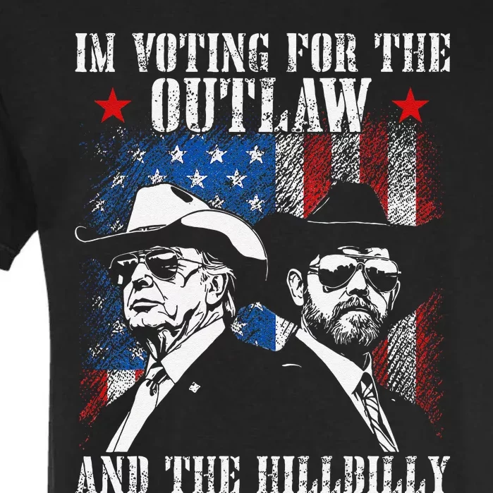 IM Voting For The Outlaw And The Hillbilly Trump Vance 2024 Garment-Dyed Heavyweight T-Shirt