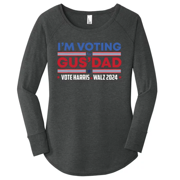 Im Voting For Gus Dad Vote Harris Walz 2024 Pres And Vice Women's Perfect Tri Tunic Long Sleeve Shirt