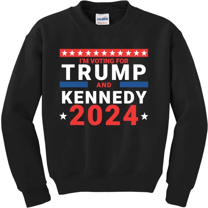 Im Voting For Trump And Kennedy 2024 Kids Sweatshirt