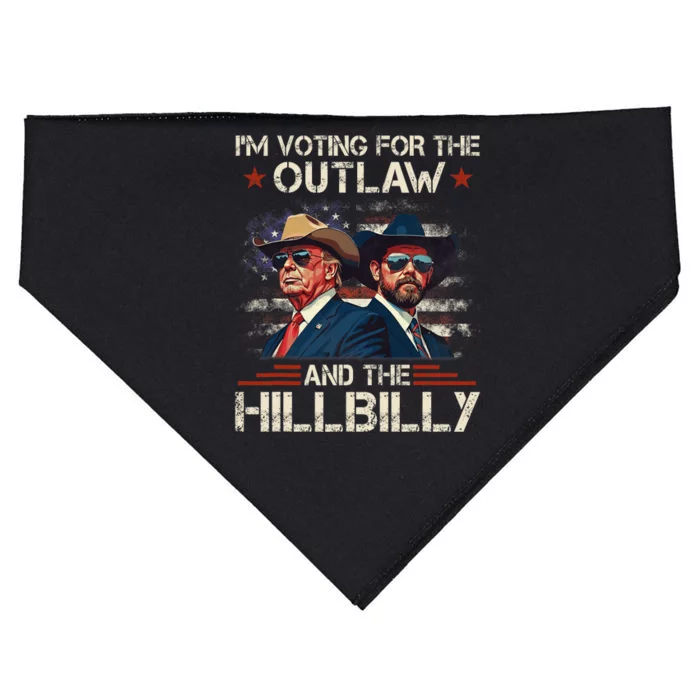 IM Voting For The Outlaw And The Hillbilly Trump Vance 2024 USA-Made Doggie Bandana