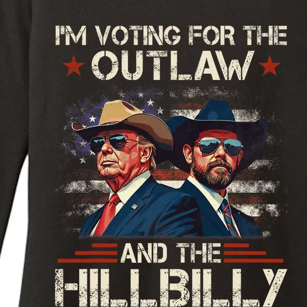 IM Voting For The Outlaw And The Hillbilly Trump Vance 2024 Womens CVC Long Sleeve Shirt