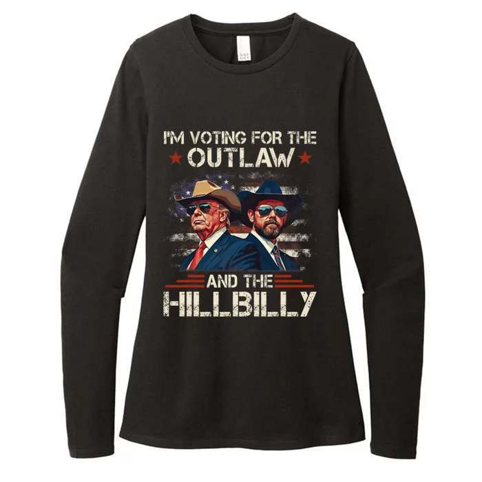 IM Voting For The Outlaw And The Hillbilly Trump Vance 2024 Womens CVC Long Sleeve Shirt